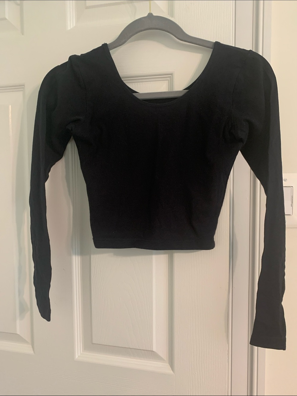 American Apparel Black Long Sleeve Crop Top